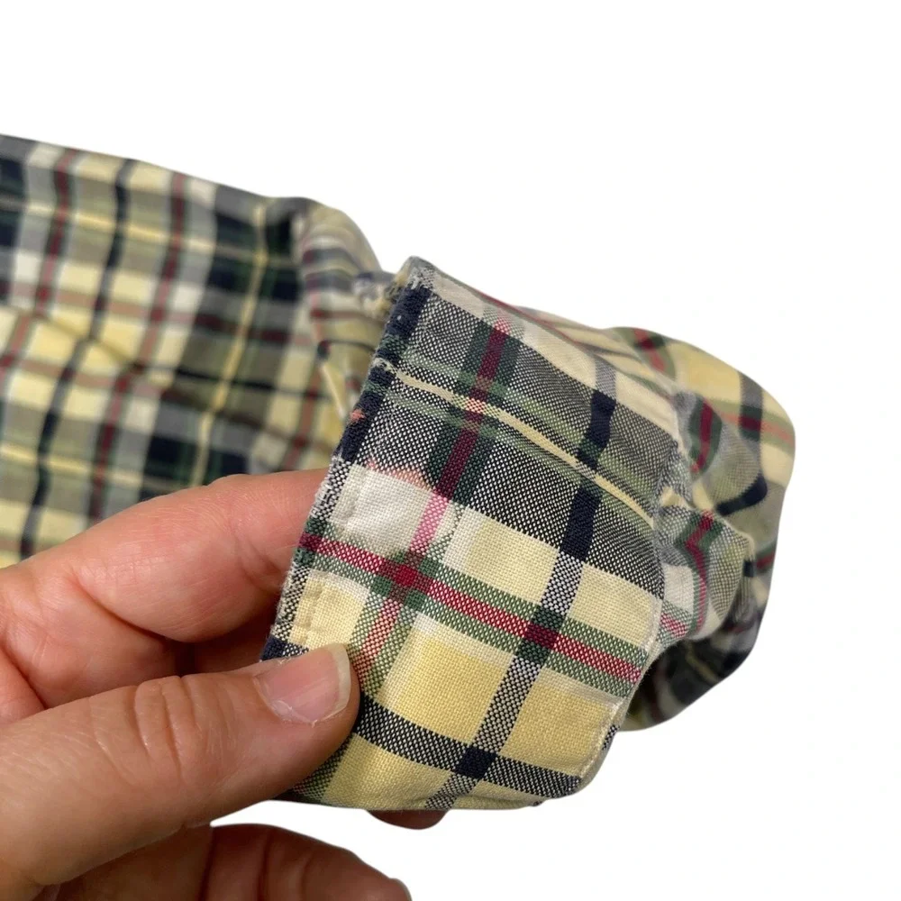 Vintage Polo Ralph Lauren XL Plaid‎ Button Down Big Shirt Distressed Thrashed